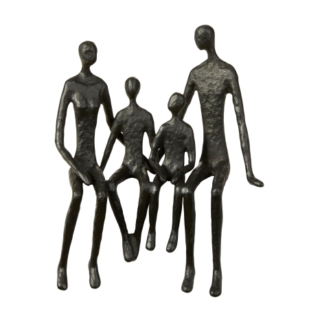 Familie med børn - sort dekorations figur