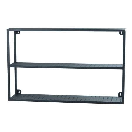 Sort metal reol - 3 hylder til v�g