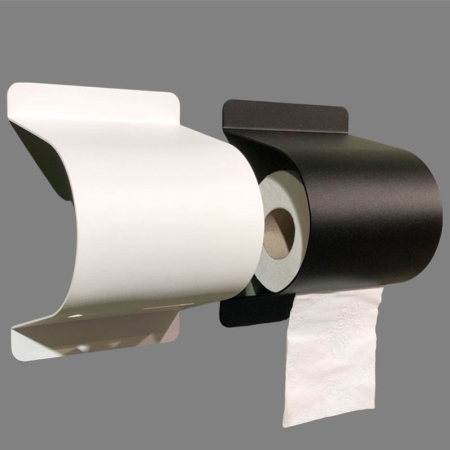 Toiletrulleholder med tape til vg - hvid metal